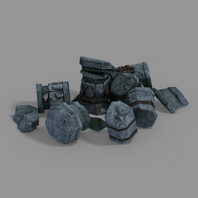 shura celestial realm-broken pillar 03 3D Модель .c4d .max .obj .3ds .fbx .stl .blend 