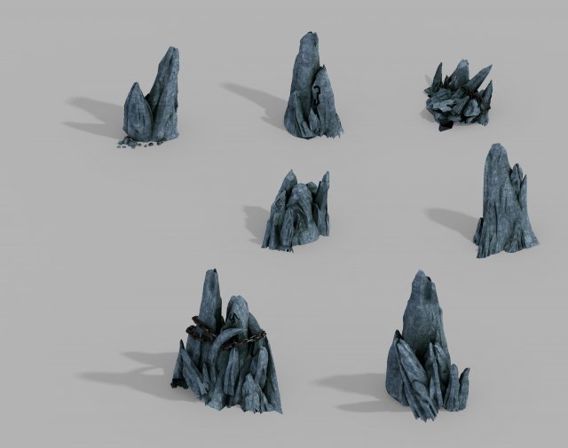asura heaven-small mountain 01 Model 3D .c4d .max .obj .3ds .fbx .stl .blend 