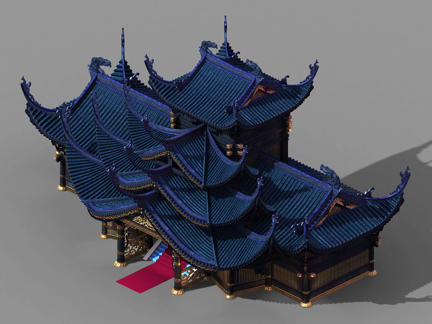 yama temple-temple-building group 12 3D Model .c4d .max .obj .3ds .fbx .stl .blend 