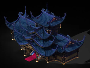 yama temple-temple-building group 12 3D Model