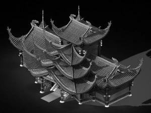 yama temple-temple-building group 12 3D Model