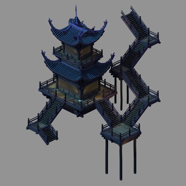 yama temple-temple-building group 13 3D Model .c4d .max .obj .3ds .fbx .stl .blend 