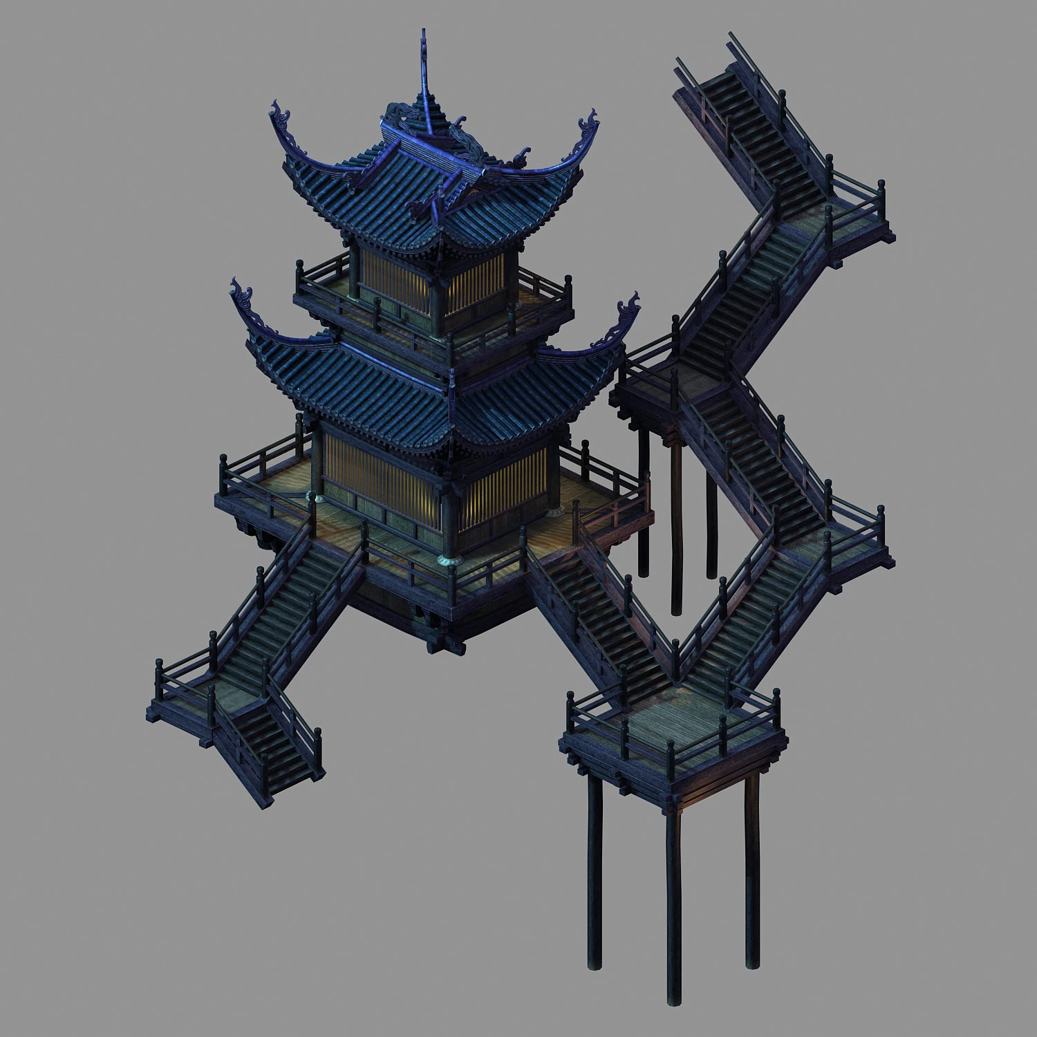 yama temple-temple-building group 13 3D Model .c4d .max .obj .3ds .fbx .stl .blend 