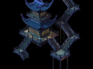 yama temple-temple-building group 13 3D Model