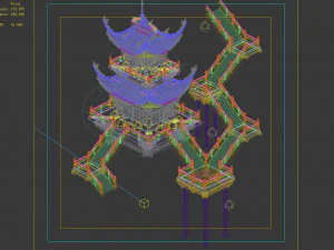 yama temple-temple-building group 13 3D Model