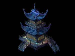 yama temple-temple-building group 14 Model 3D