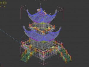 yama temple-temple-building group 14 Model 3D