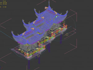 yama temple-temple-building group 15 3D Model