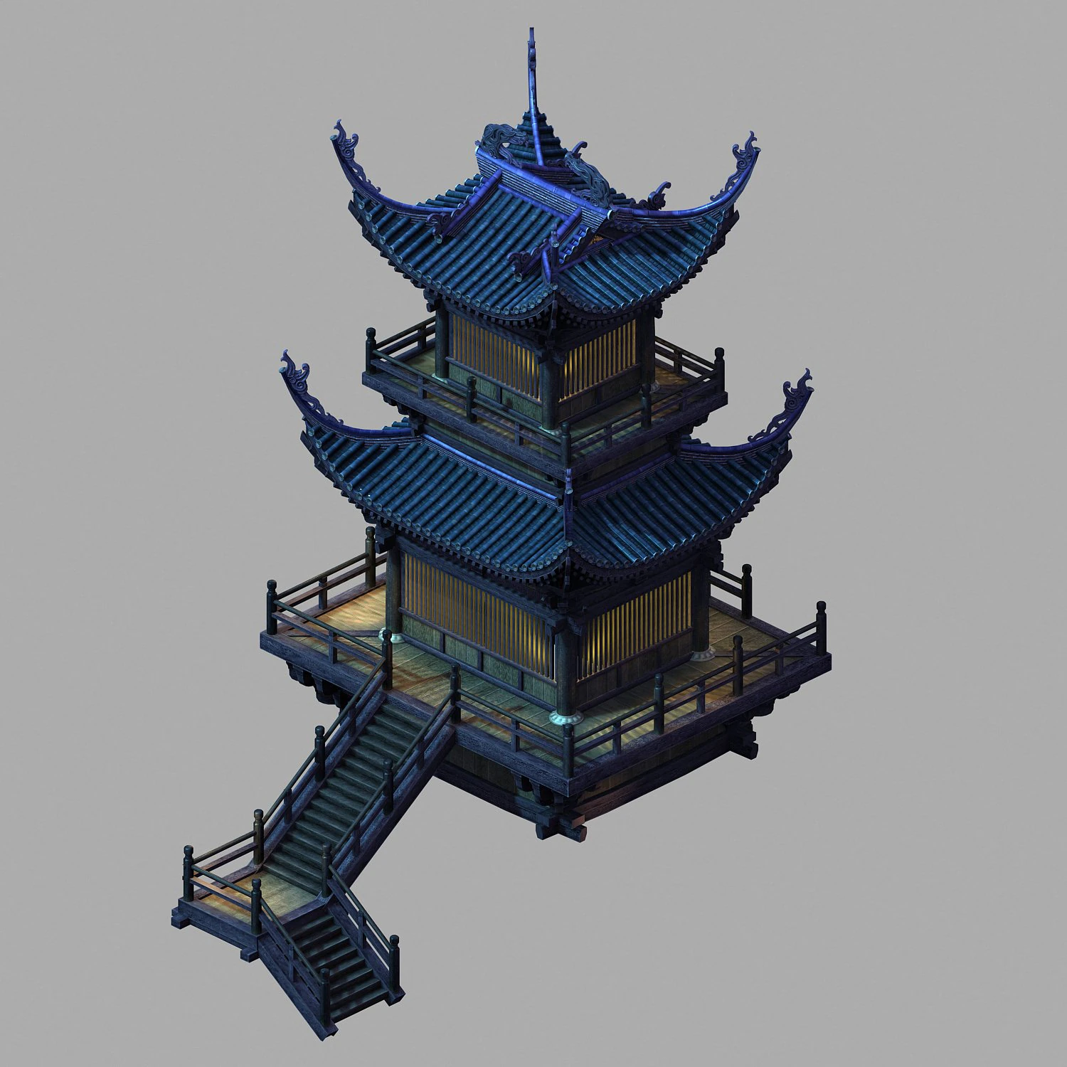 yama temple-temple-building group 16 3D Model .c4d .max .obj .3ds .fbx .stl .blend 