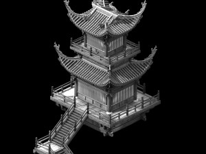 yama temple-temple-building group 16 Modèle 3D