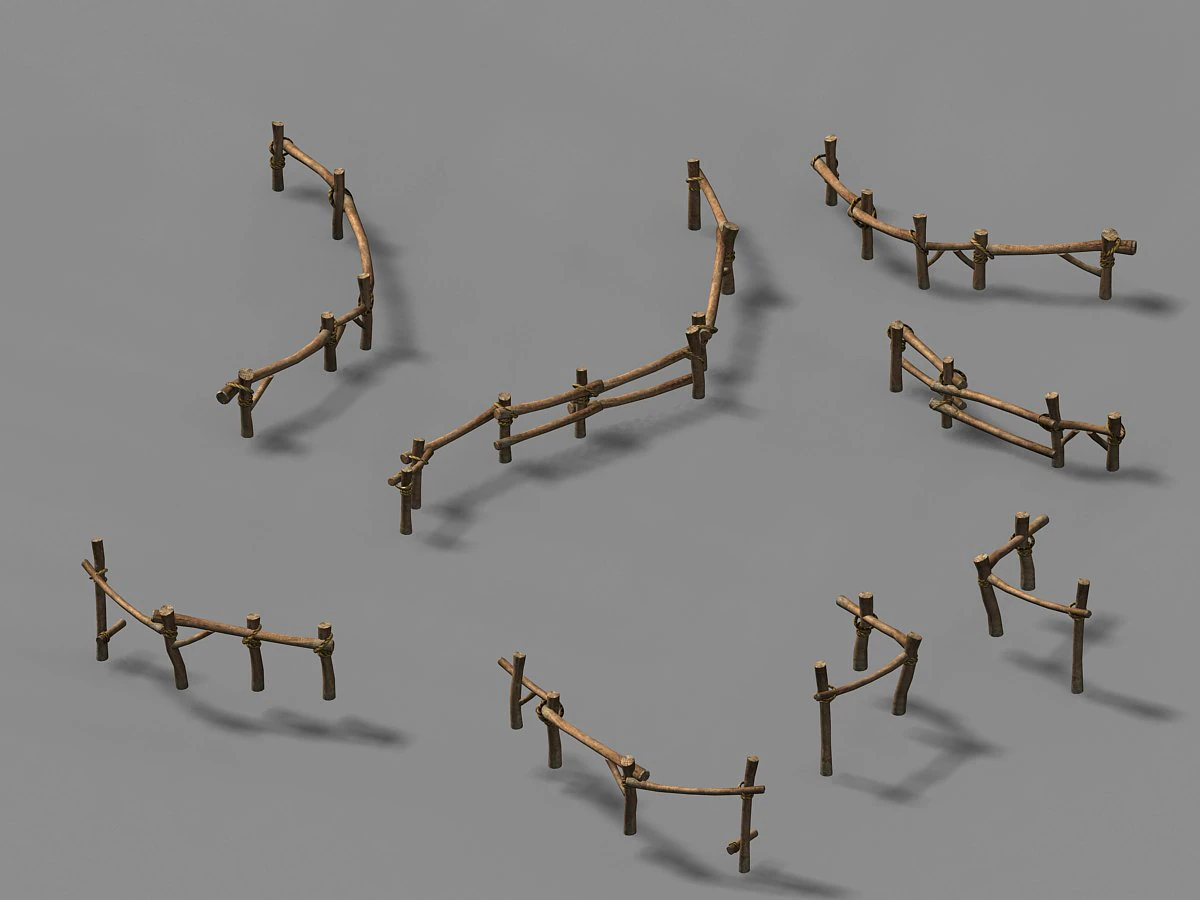 farming-fence-railing-captive 32 3D Model .c4d .max .obj .3ds .fbx .stl .blend 
