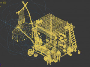 night market-ground pendulum- market-flower shop Modelo 3D