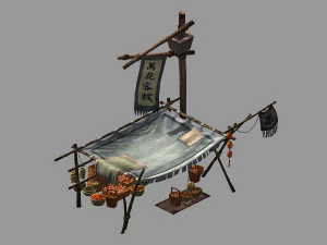 art and culture-fruit stand 01 3D Model