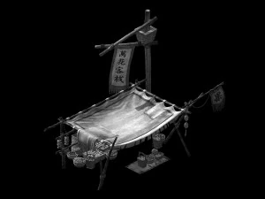 art and culture-fruit stand 01 3D Model