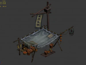 art and culture-fruit stand 01 3D Model