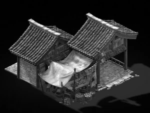art and culture-fruit stand 02 3D Model