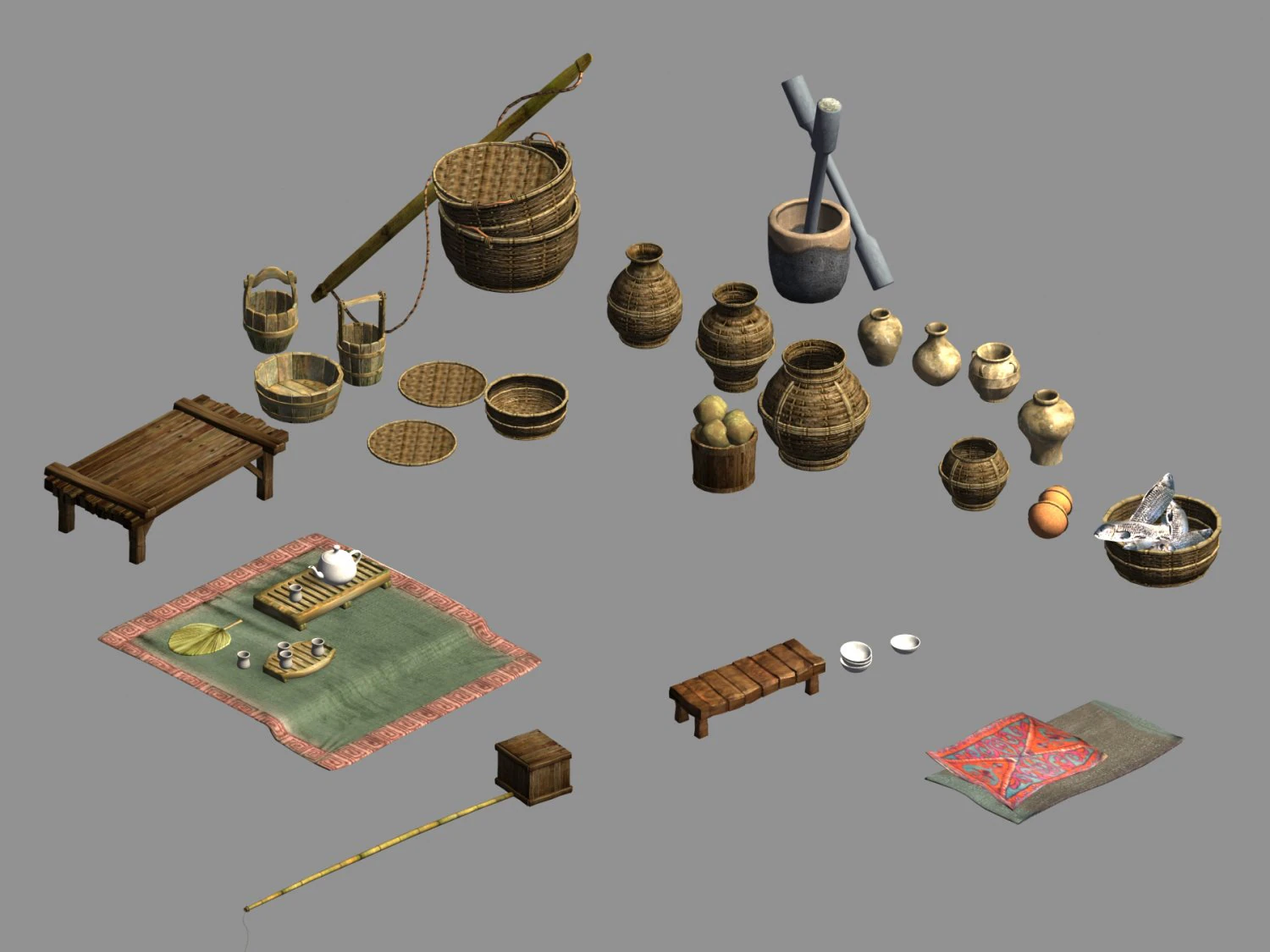fishermen-props-furniture 32 3D Model .c4d .max .obj .3ds .fbx .stl .blend 
