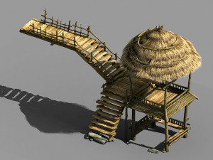 garden landscape-wood-grass-pavilion 12 3D 模型