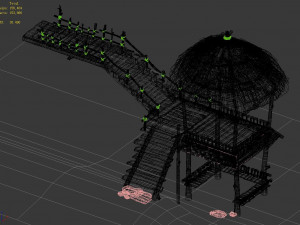 garden landscape-wood-grass-pavilion 12 3D Model