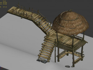 garden landscape-wood-grass-pavilion 12 3D Model