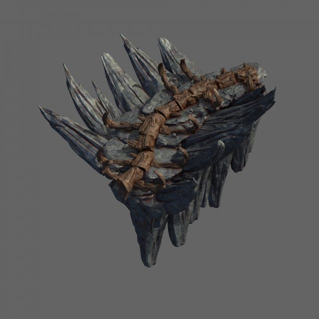 meteorite purgatory-section one dragon bone 02 3D Model .c4d .max .obj .3ds .fbx .stl .blend 