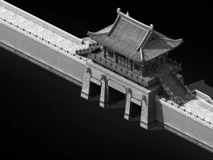 змінити міські північні ворота 01 3D Модель