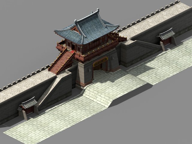 chang an city-west gate 68 3D 模型 .c4d .max .obj .3ds .fbx .stl .blend 