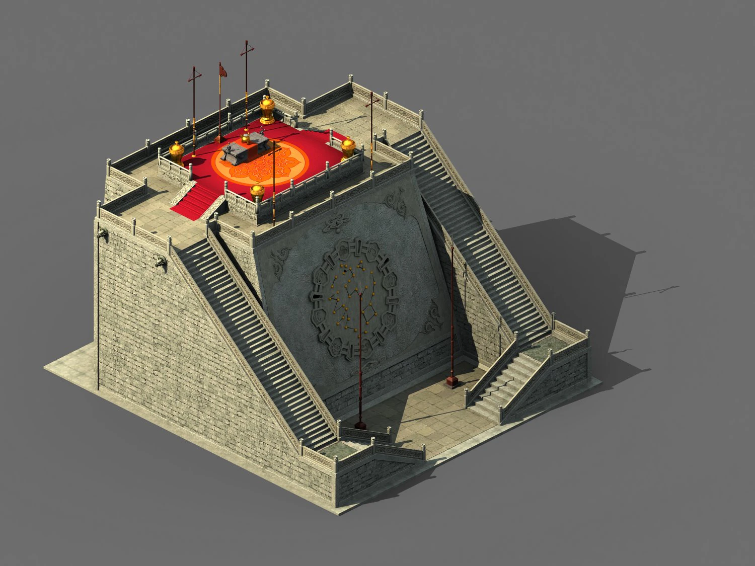 great wall-city wall-dianjiangtai 3D Model .c4d .max .obj .3ds .fbx .stl .blend 