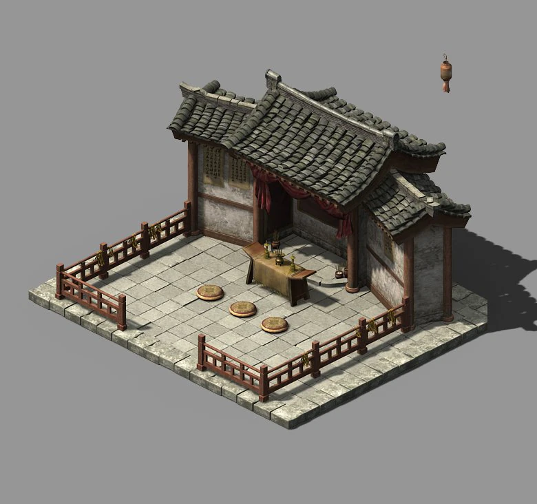 changxinfang-guandi temple 3D Model .c4d .max .obj .3ds .fbx .stl .blend 