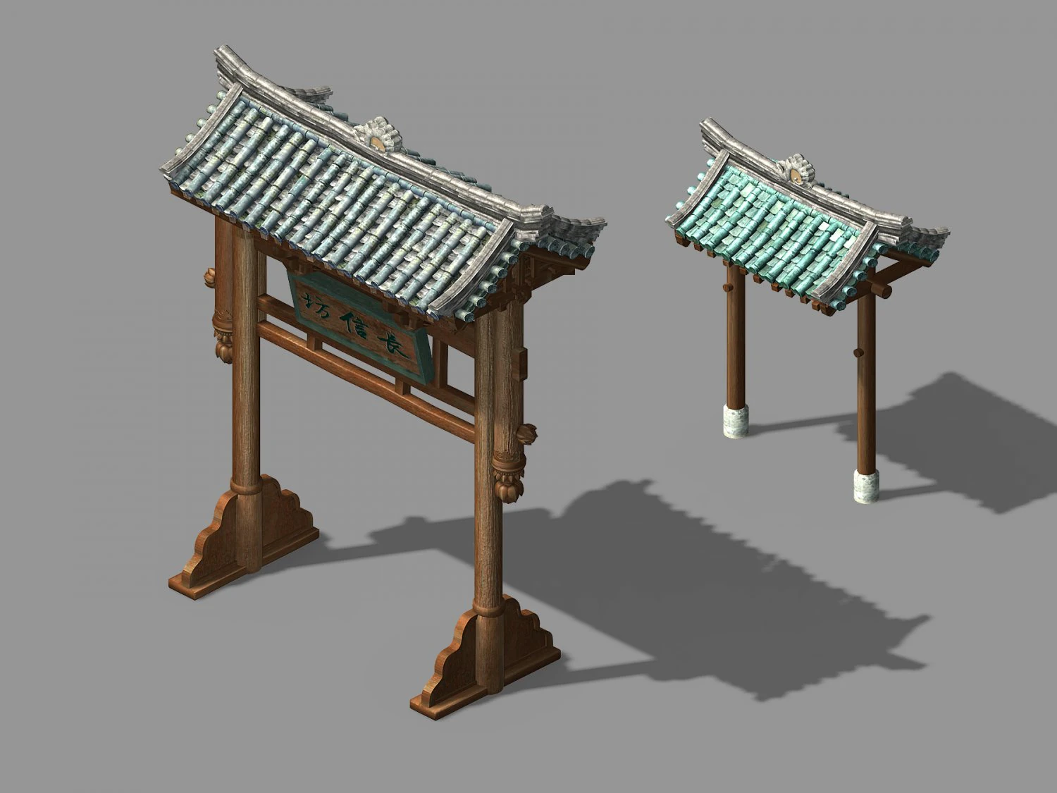 changxinfang-two archways 3D Model .c4d .max .obj .3ds .fbx .stl .blend 