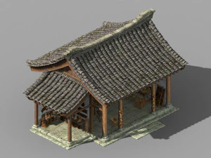 Чансиньфан-комната для резьбы по дереву-склад древесины 01 3D Модель