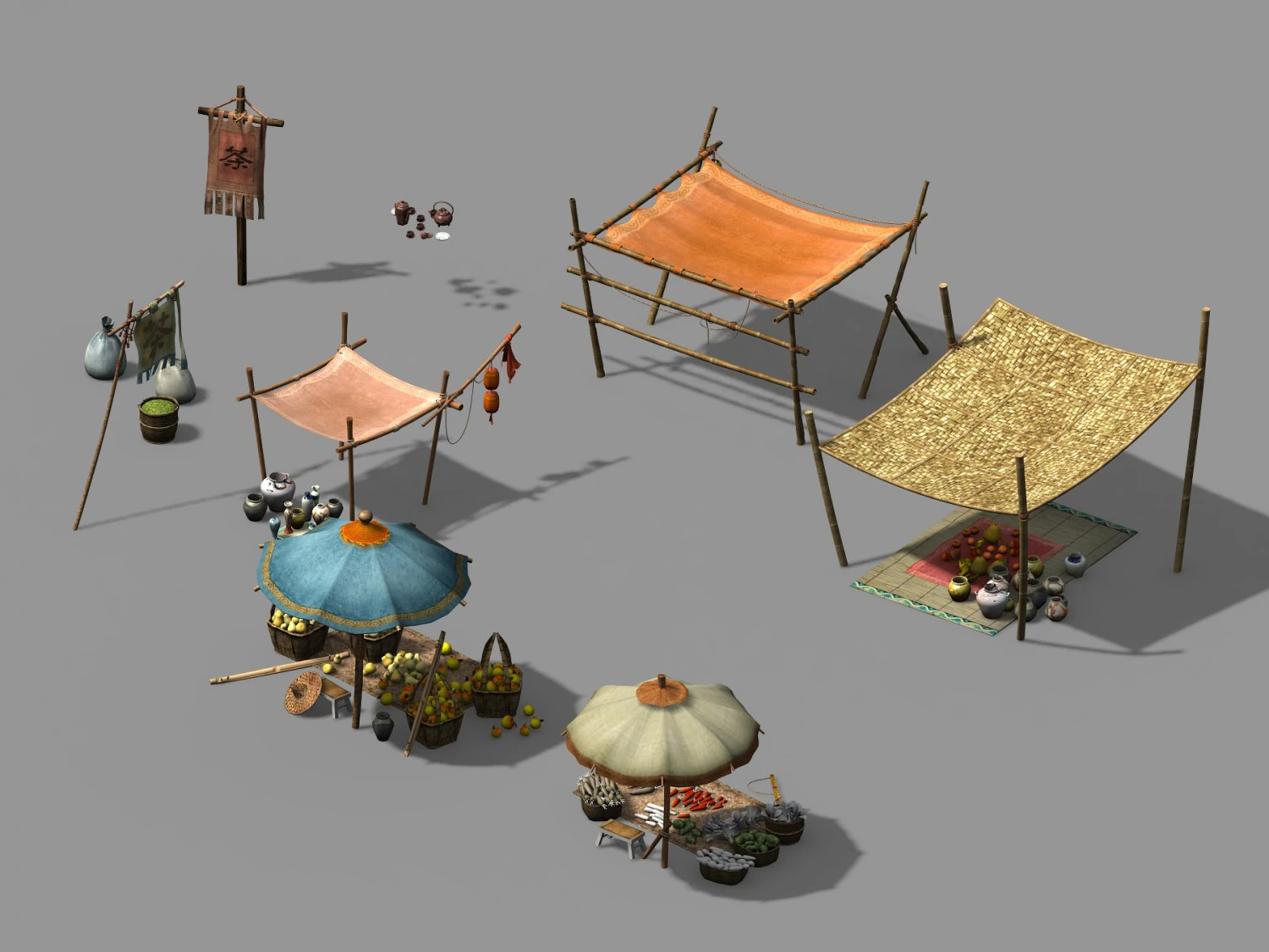 changxin square-vendor 05 3D Model .c4d .max .obj .3ds .fbx .stl .blend
