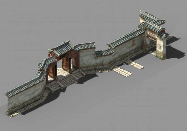 changxinfang-wall 01 3D Model .c4d .max .obj .3ds .fbx .stl .blend 