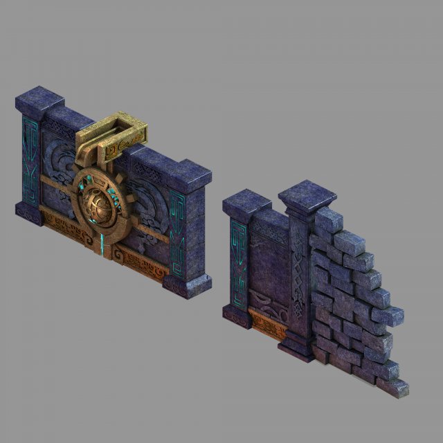 zhentian palace-gate 01 3D 模型 .c4d .max .obj .3ds .fbx .stl .blend 
