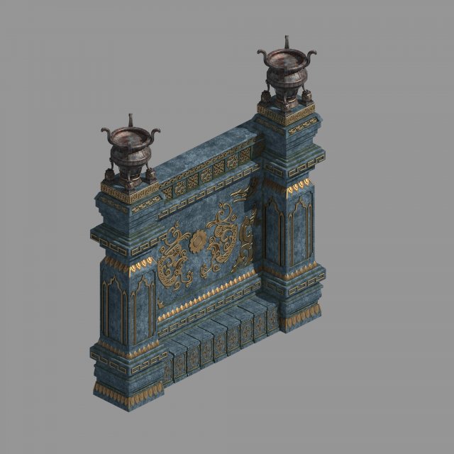 zhentian palace-statue wall 3D मॉडल .c4d .max .obj .3ds .fbx .stl .blend 