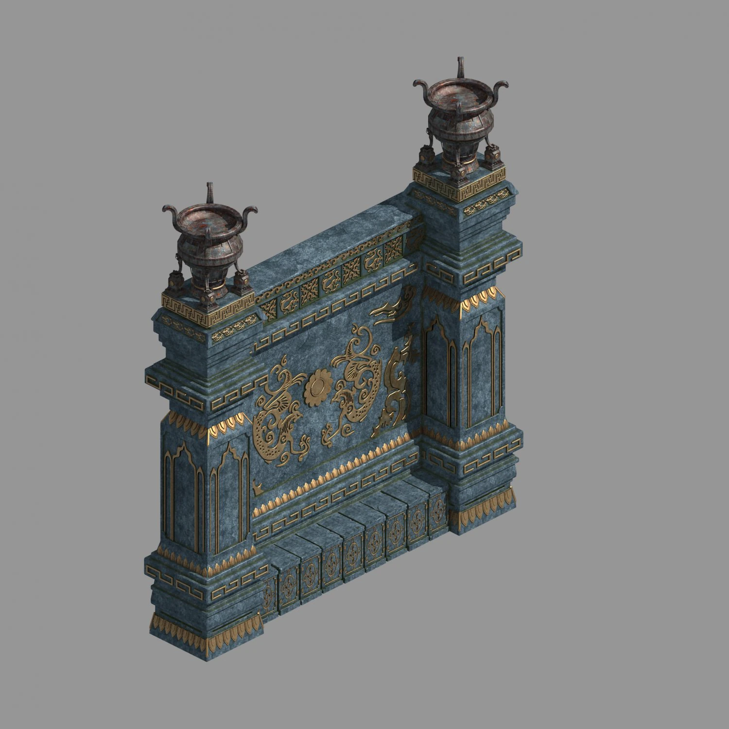 zhentian palace-statue wall 3D Model .c4d .max .obj .3ds .fbx .stl .blend