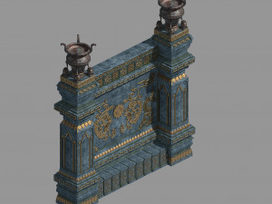 zhentian palace-statue wall 3D Model