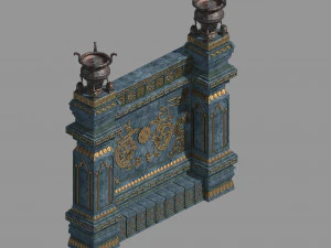 zhentian palace-statue wall 3D Model