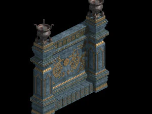 zhentian palace-statue wall 3D Model