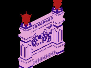 zhentian palace-statue wall 3D Model