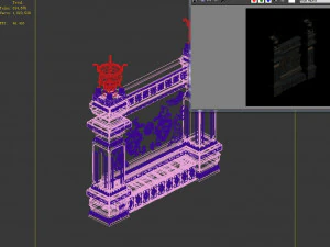 zhentian palace-statue wall 3D Model