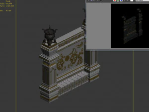 zhentian palace-statue wall 3D Model