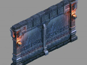 真天宮殿の壁 01 3Dモデル