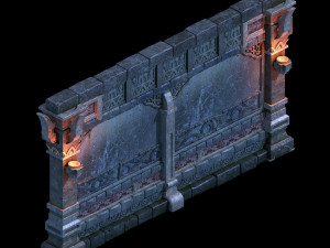 zhentian palace-wall 01 3D Model