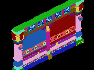 zhentian palace-wall 01 3D Model