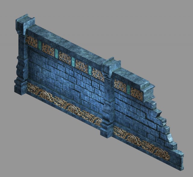 zhentian palace-wall 2 Modello 3D .c4d .max .obj .3ds .fbx .stl .blend 