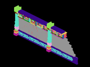 zhentian palace-wall 2 Modello 3D
