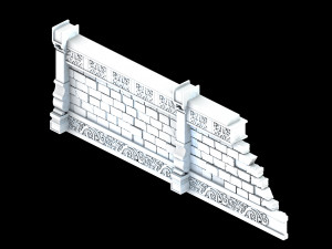 zhentian palace-wall 2 Modello 3D