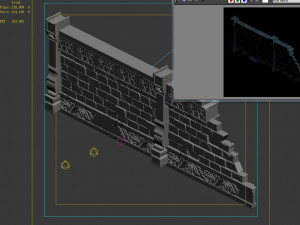 zhentian palace-wall 2 Modello 3D