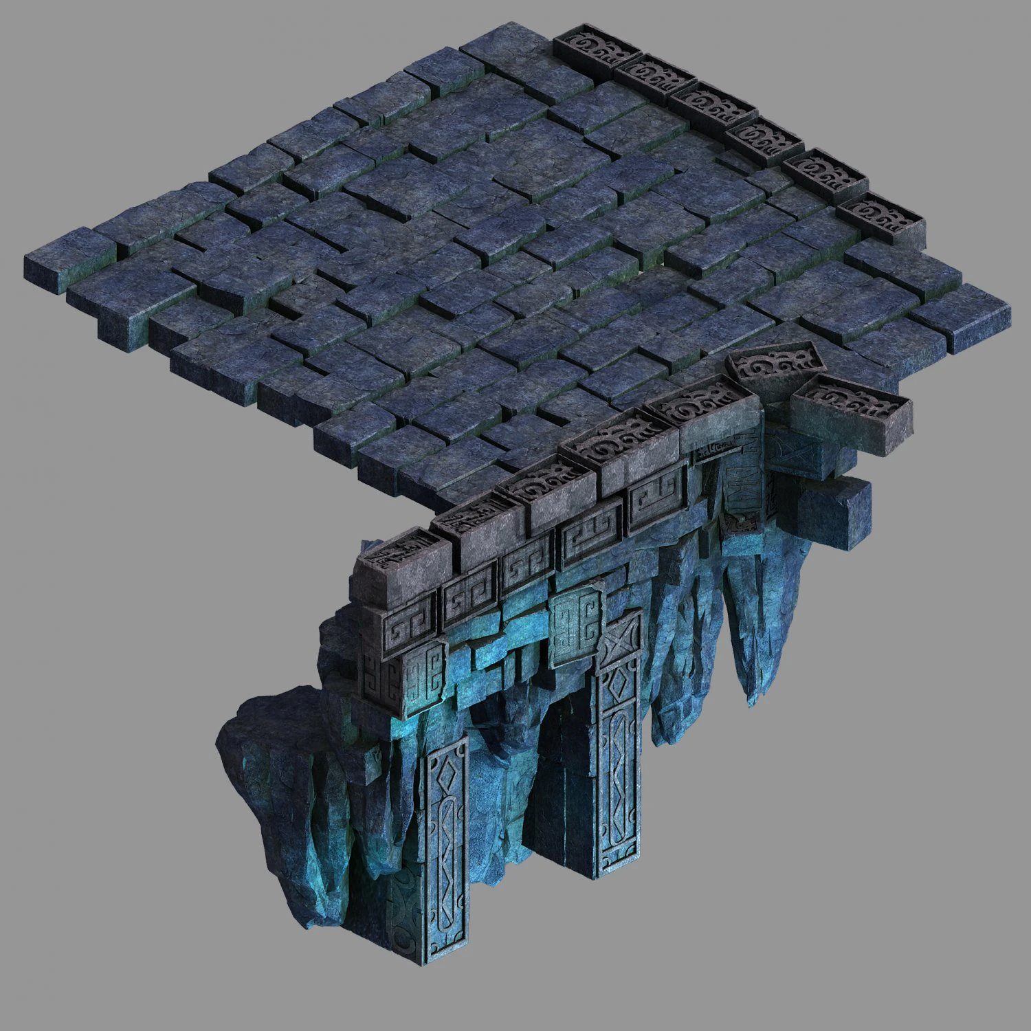 zhentian palace-stone pile 02 3D Model .c4d .max .obj .3ds .fbx .stl .blend